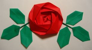 折り紙の平面のバラ